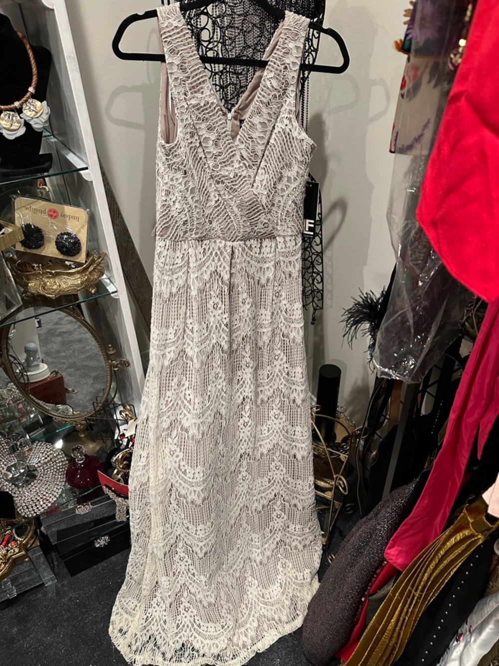 NWT Leslie Fay Sleeveless Lace Maxi Dress long dress wedding dress summer dress